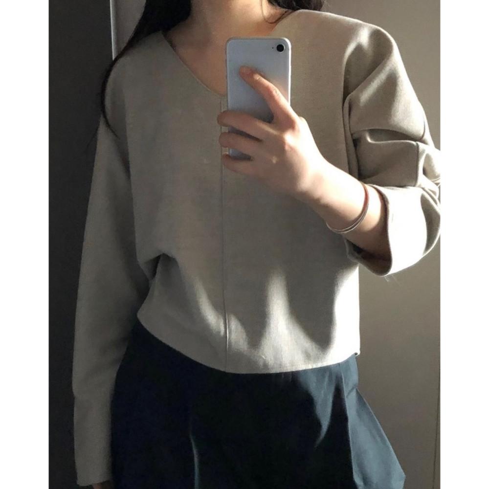 noproblem 노프라블럼 디트 탑 브이넥 절개 맨투맨 (3c)