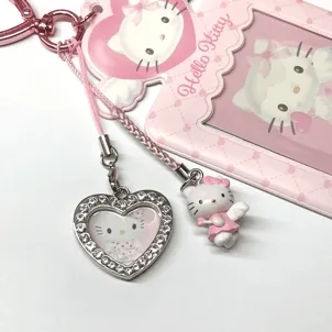 [1+1할인] 큐빅 실버 y2k 하트 별 키링 열쇠고리 휴대폰