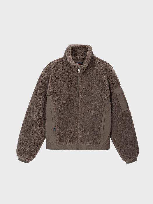 트래블 여성용 숏 플리스 재킷 TAUPE