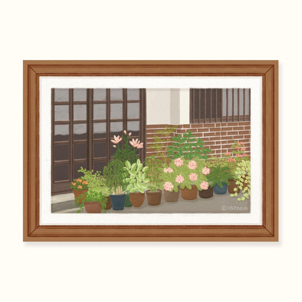 나의 식물 액자포스터 (골목)