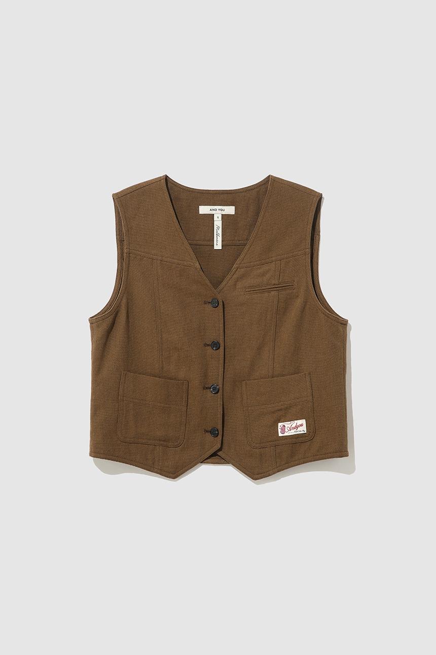 케언즈 브이넥 베스트 (Brown)