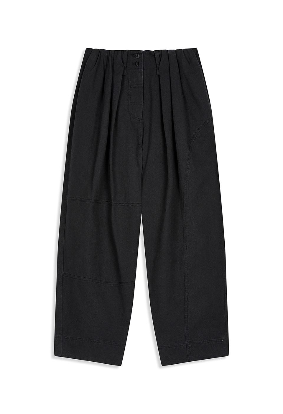 FULL GATHER PANTS, BLACK