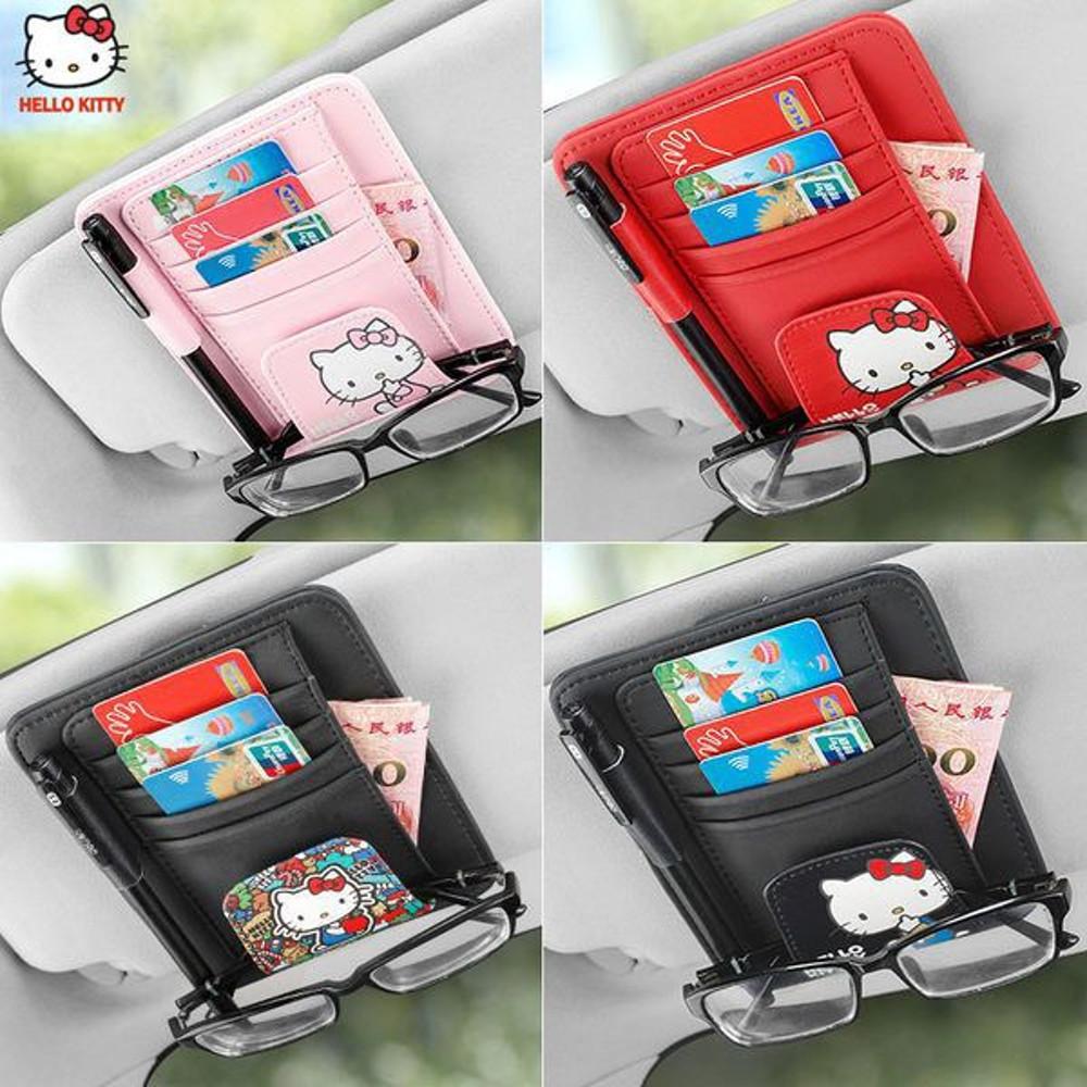 헬로키티 차량 수납 다용도 틈새 포켓 썬바이저 홀더 선글라스 카드 예쁜 여성 자동차꾸미기