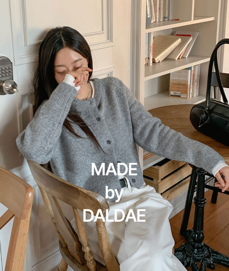 달데 [단독] [made] 알파카울 루브 믹스 라운드 가디건 (울니트,베이직,캐시미어)