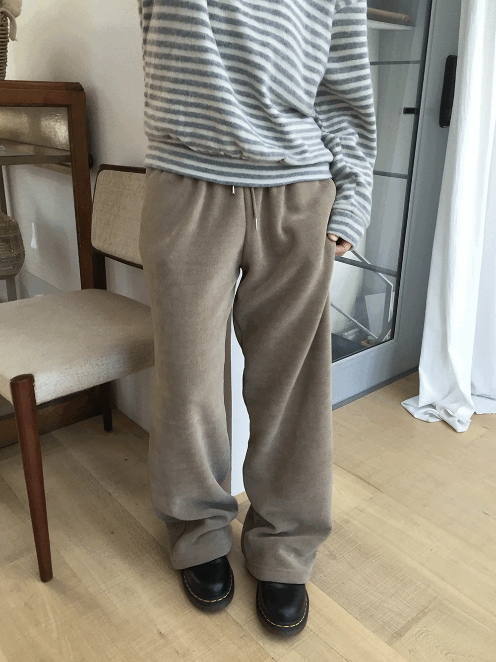 로츠 기모 와이드 니트 팬츠 (3c)