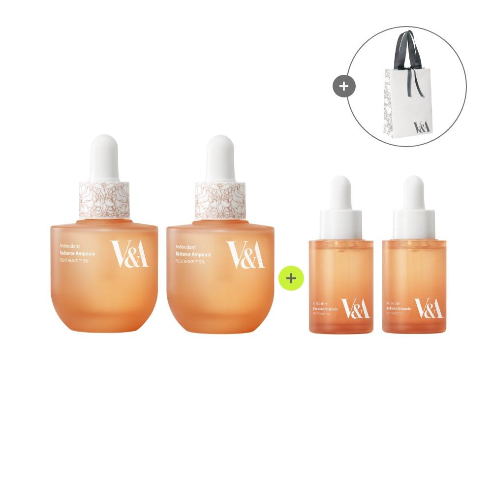 [앰플20mLX2ea+쇼핑백] V&A 안티옥시던트 래디언스 앰플 30mL 2개 [듀오세트] [투명광채]
