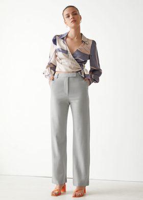 스트레이트 하이 웨이스트 트라우저