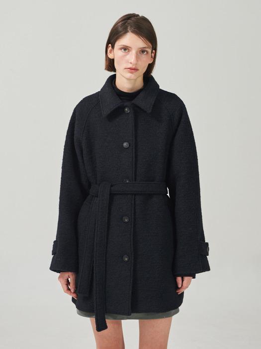 Alpaca Raglan Half Coat Navy