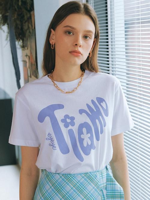 [ITZY 리아 착용] TIAMO T-SHIRT_WHITE (EEOO2RSR03W)