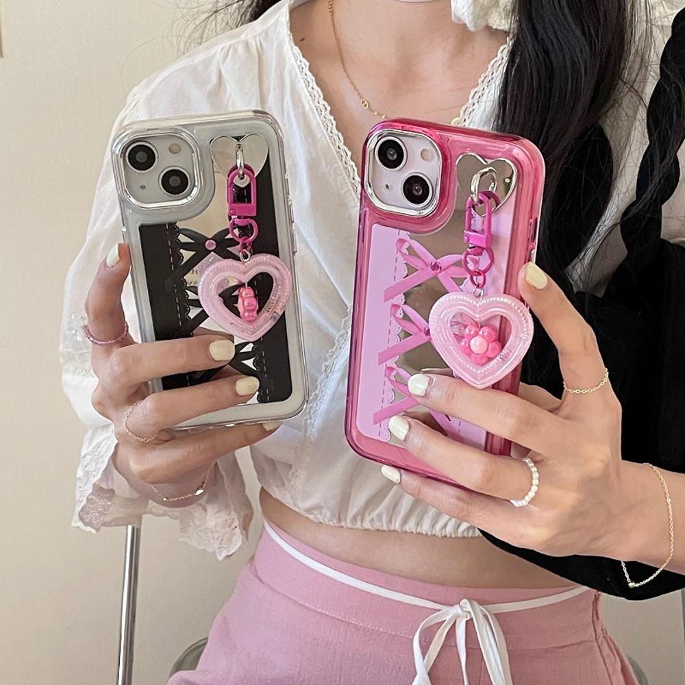 발레코어 리본 아이폰케이스 블랙 핑크 2color