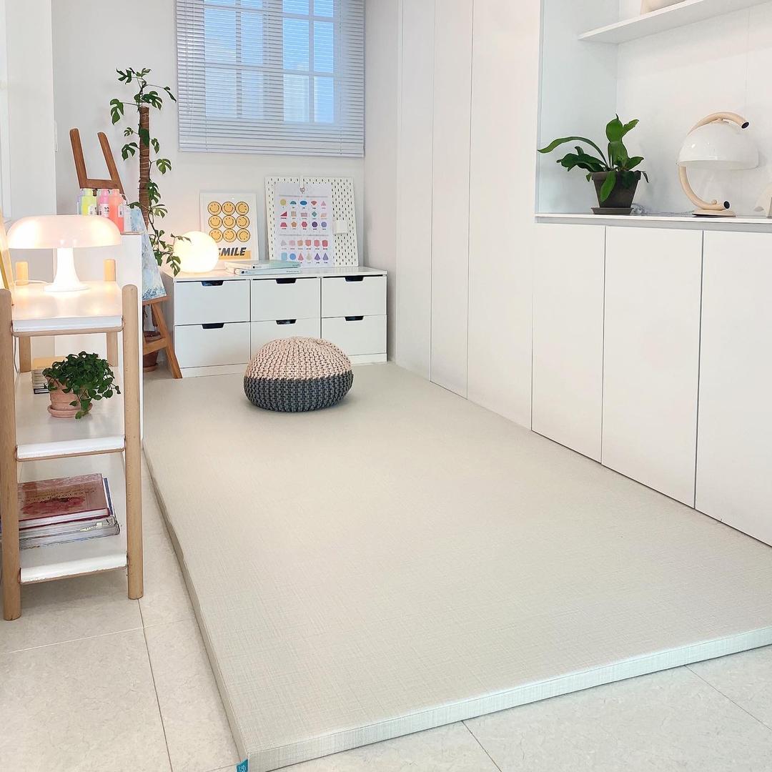 쁘띠메종 한판매트 리넨 210X140X4cm 신생아 아기방 인테리어