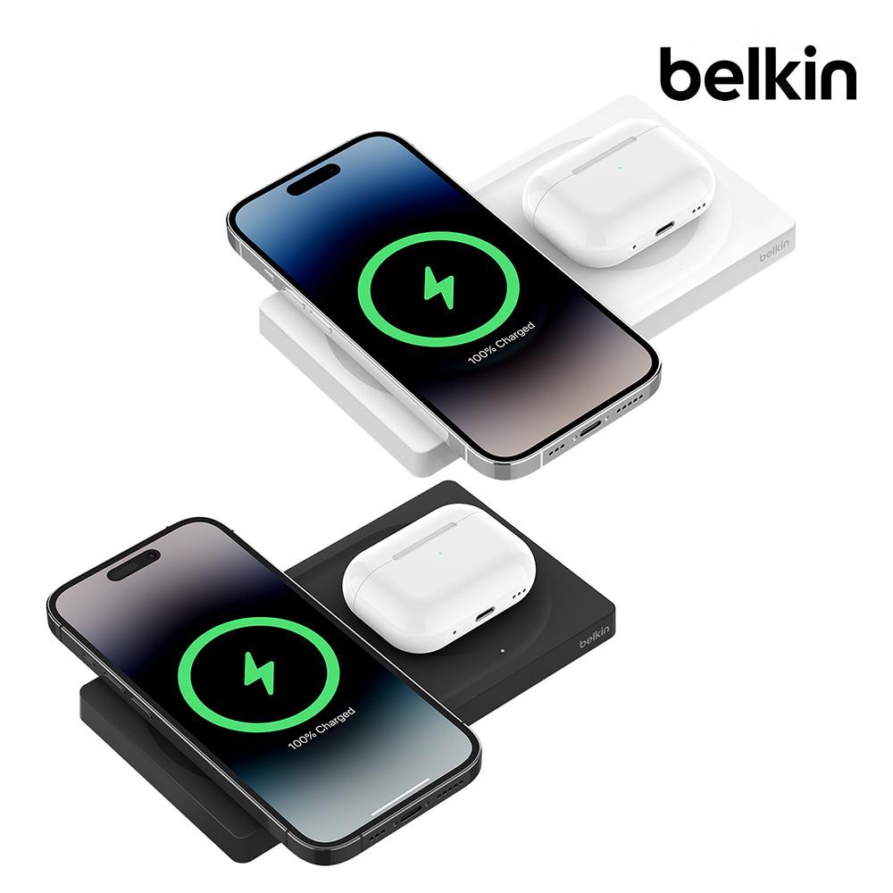 벨킨 부스트업 프로 2in1 맥세이프 15W 무선 충전 패드 WIZ019bt 아이폰15 14 13 12 시리즈 에어팟 충전 완벽 호환