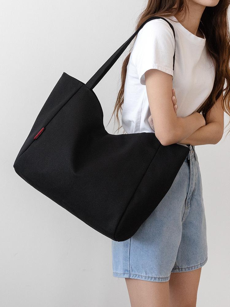 빅 수납 캔버스 숄더 쇼퍼백