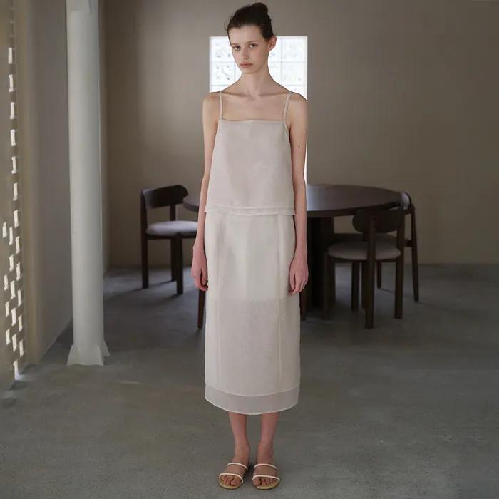 Sheer Layered Skirt(Cream)