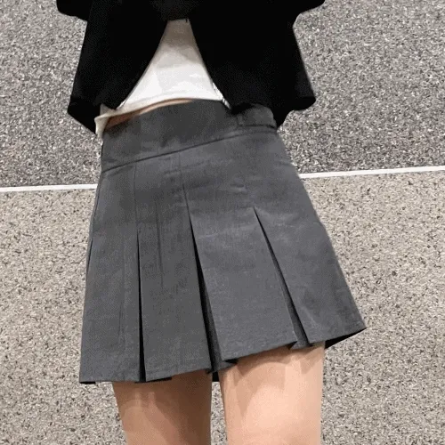 [당일발송]그레이 하이틴 플리츠 스커트