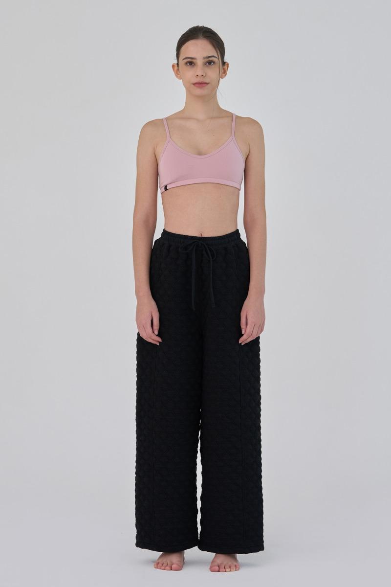 OZPN2121 퀼티드 저지 팬츠 - 블랙