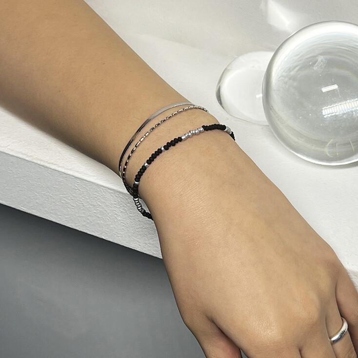 [SET] HANDMADE GLASS BEADS & VIENNA SNAKE CHAIN BRACELET