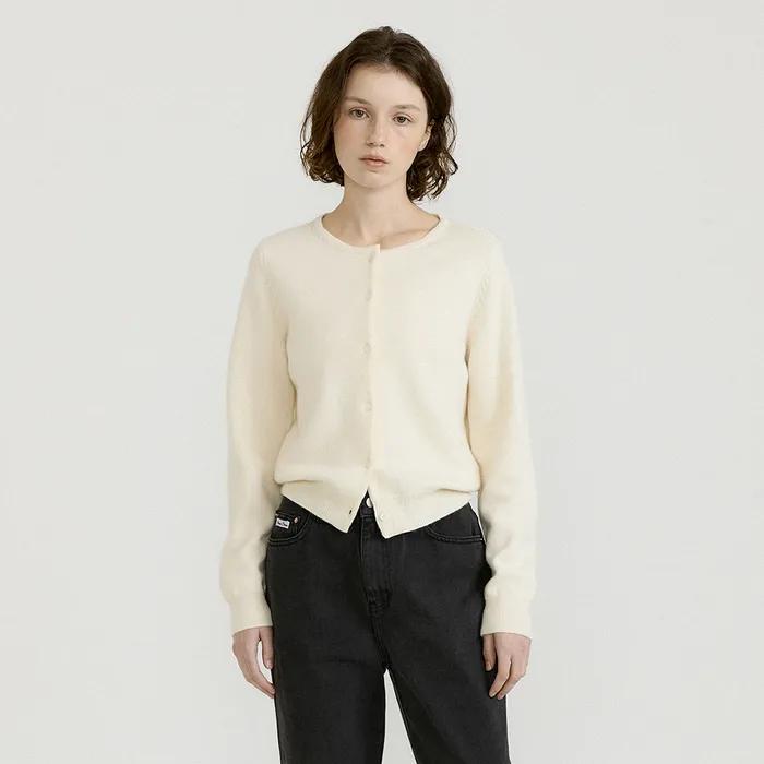 Classic Round Cardigan (Ivory)