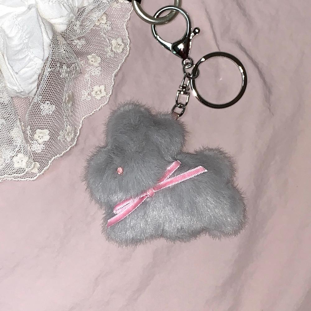Cotton bunny popo keyring silver gray 솜토끼 버니포포 키링 & 폰줄 실버그레이