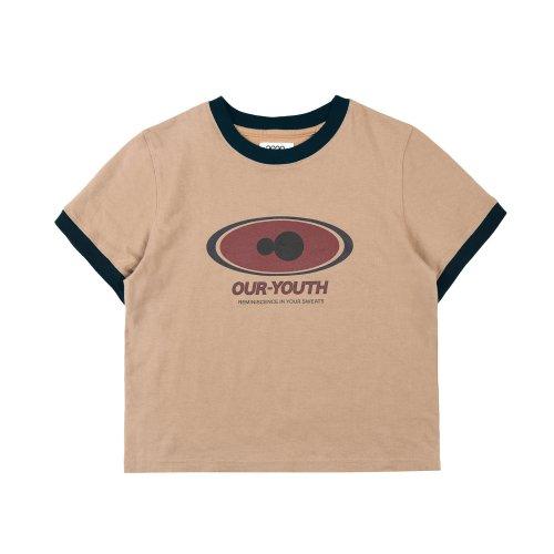 OVAL SYMBOL LOGO T-SHIRTS - [BEIGE]