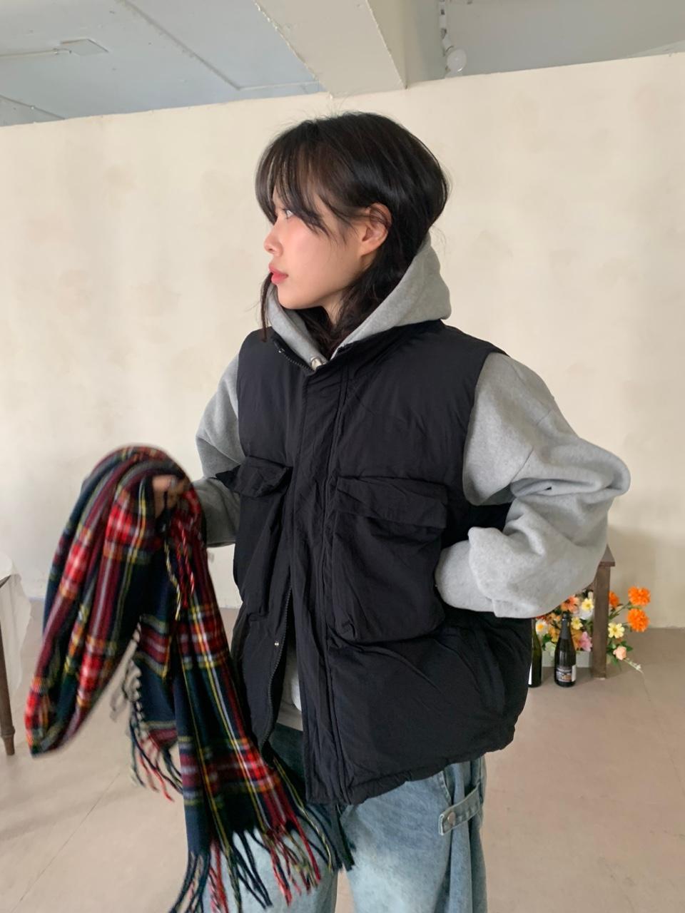 웨더 통통이 포켓 조끼패딩 4colors