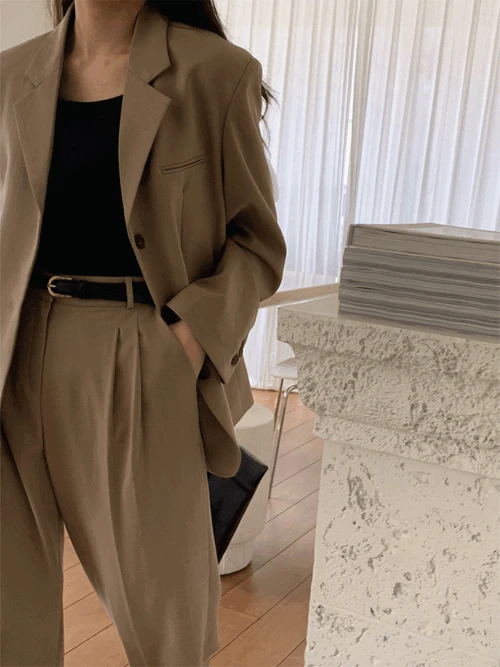 [차콜 당일발송] 제이드 세미 오버핏 자켓(3color)