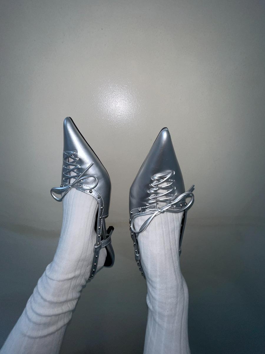 stud stiletto shoes(3 color)