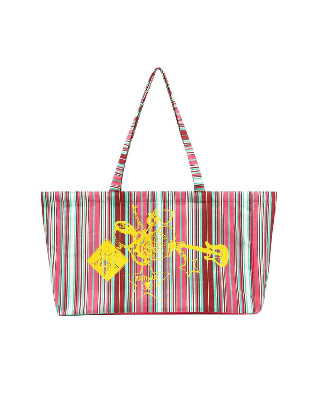KEY-RING BIG TOTE BAG, MULTI STRIPE