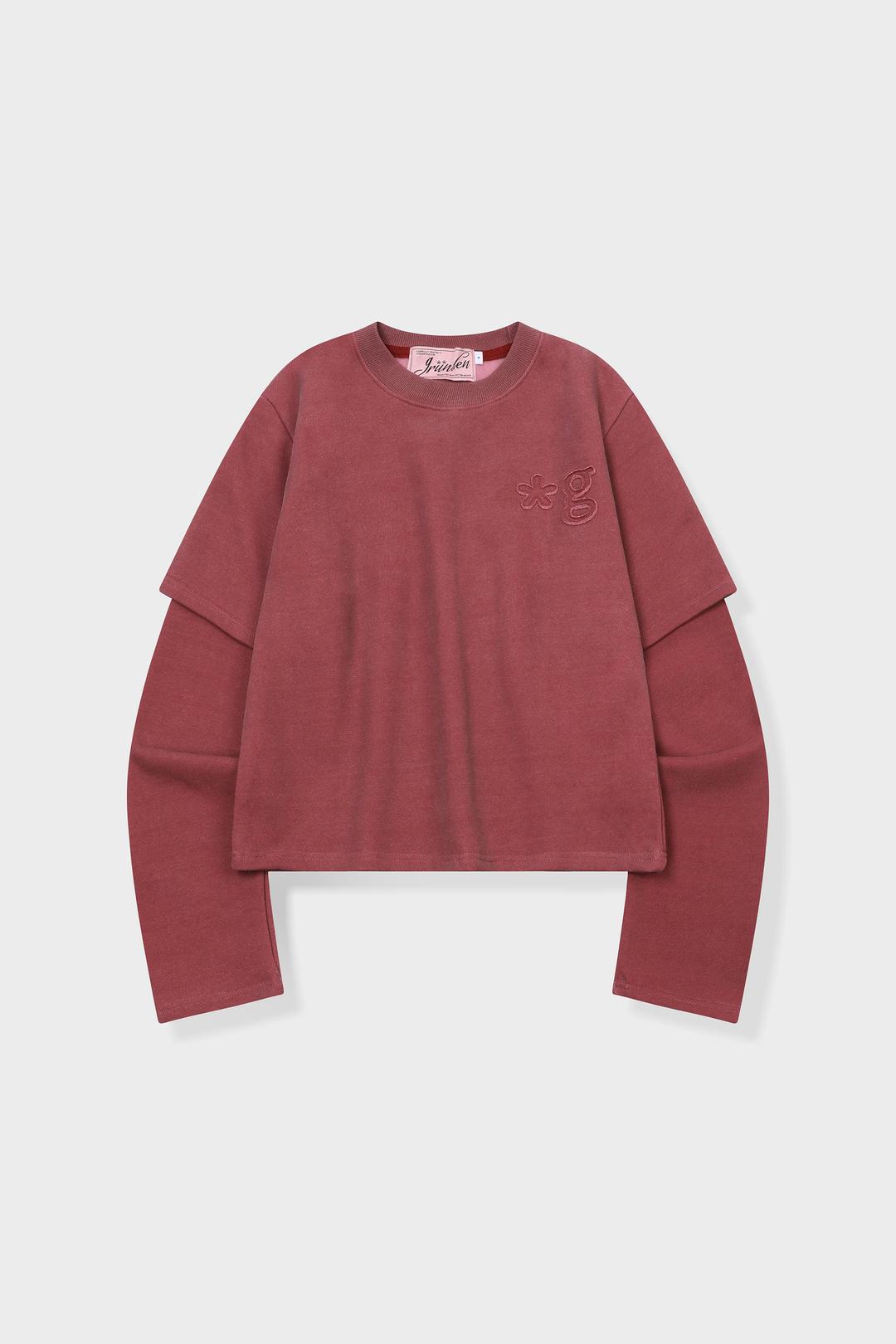 SIGNATURE LOGO VINTAGE LAYERED TOP (BURGUNDY)