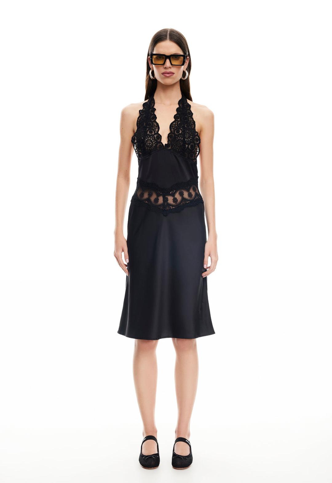 SOLANA MIDI DRESS - ONYX - XXS / ONYX