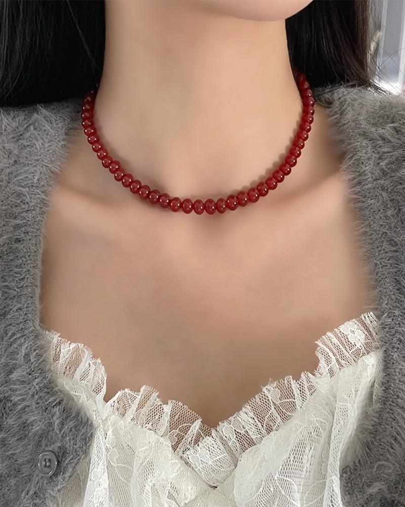 실버925 자마노 천연원석목걸이 볼목걸이 (3size)