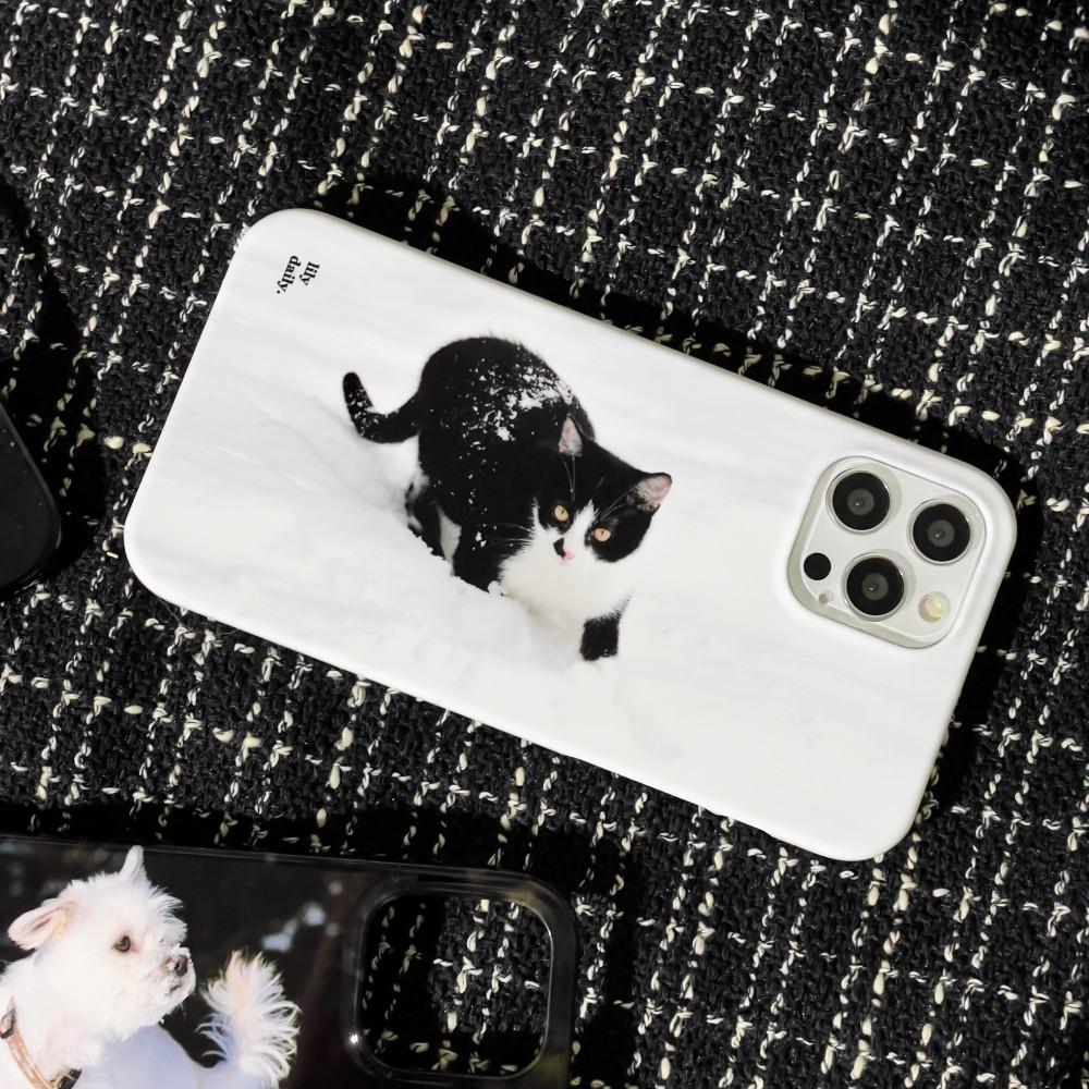 Winter series | Phone case - fluffy snow&oreo (하드/유광,무광)