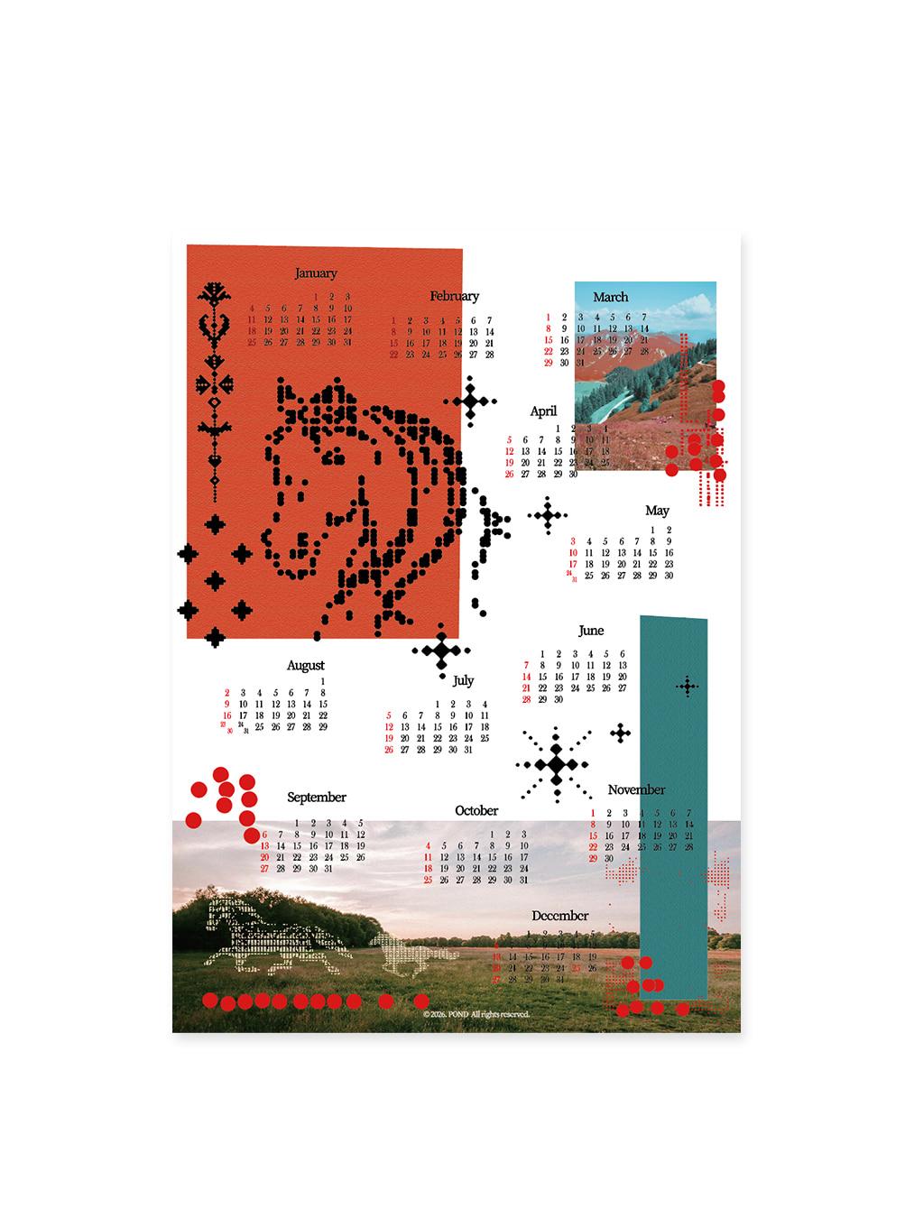 2026 Red Horse Calender Poster