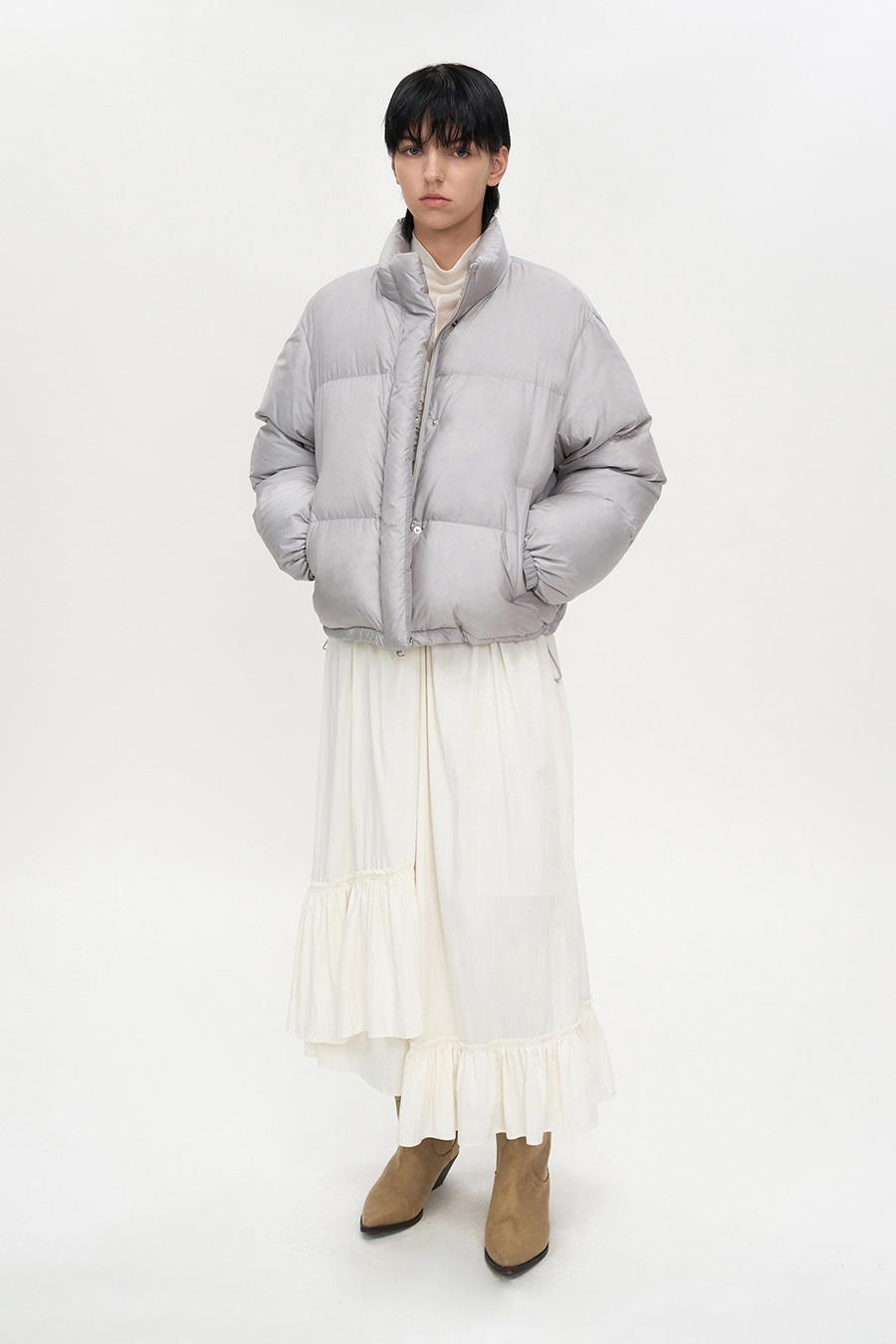 베이직 립스탑 구스 다운 PURPLE GREY