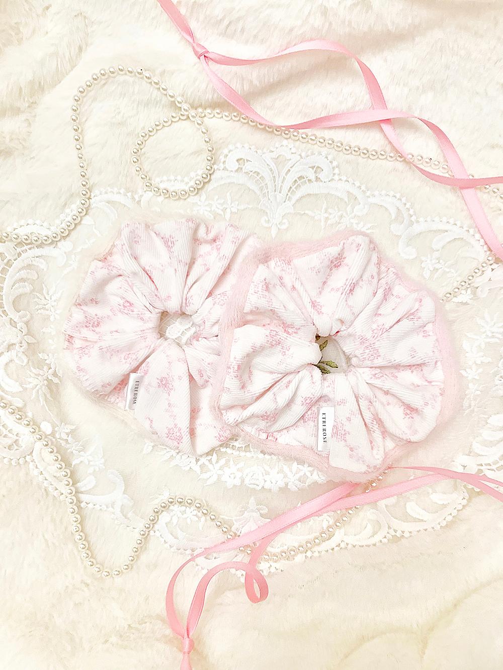 [12/22이후발송] 모코링 앙고라 골덴 스크런치 헤어슈슈 (2color)