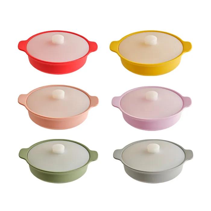 프리미엄 실리콘 이유식 주방용품 냄비 전자레인지 납짝찜기 단품