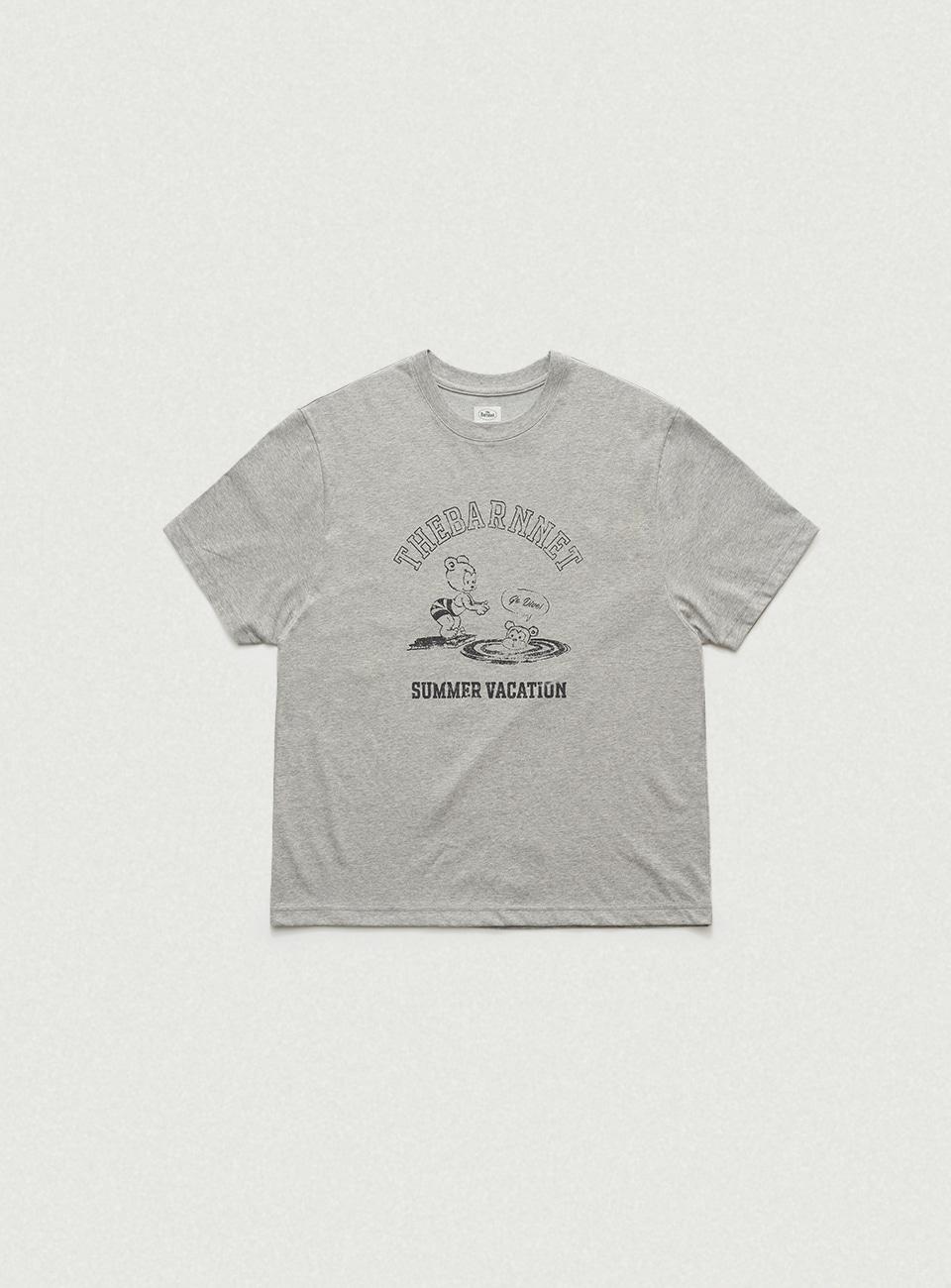 Barnnet Bear Summer T-Shirt_Grey