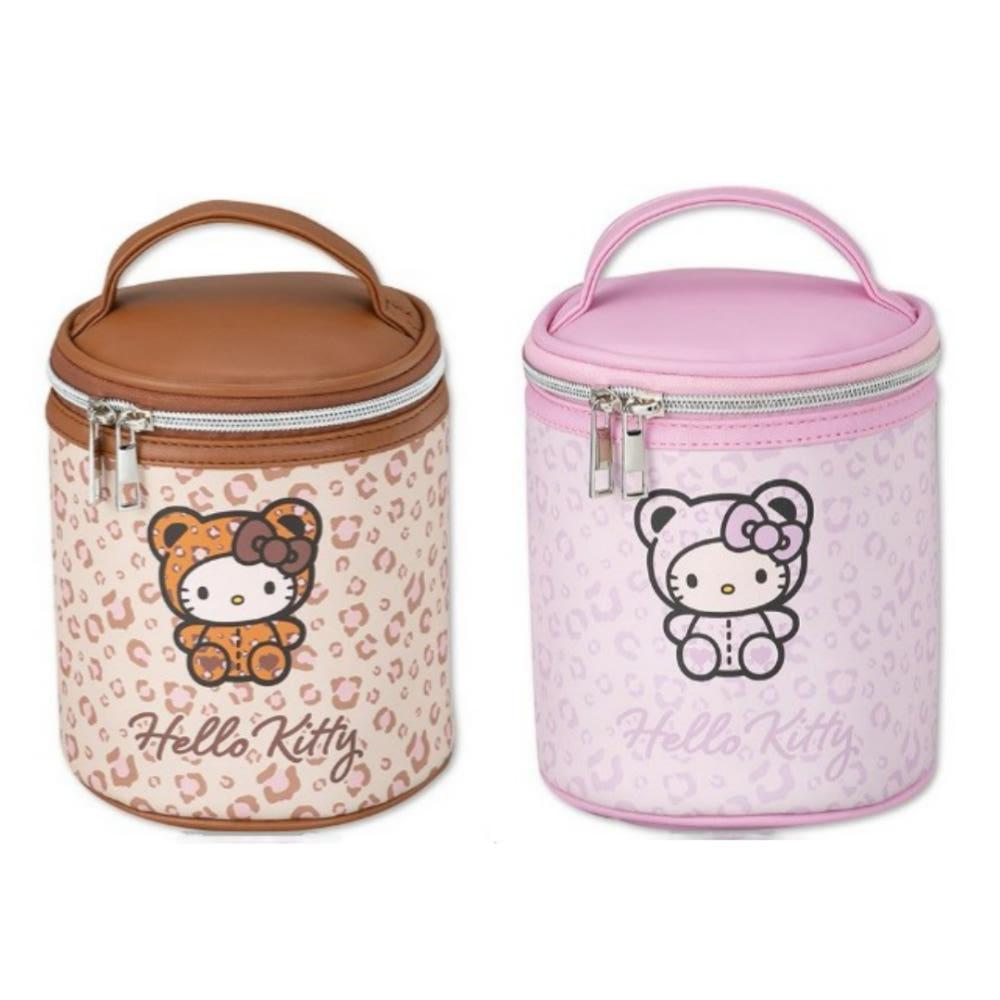 [예약] 산리오 헬로키티 호피 원형 지퍼 파우치 화장품 파우치