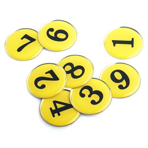 에폭시 원형 번호 숫자 스티커 10개입 / 노랑 1100
