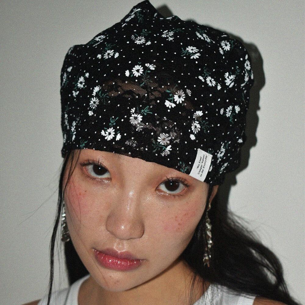 [5차 재입고] Floral SUMMER Hat (wild flower BLACK) 플로럴 비니