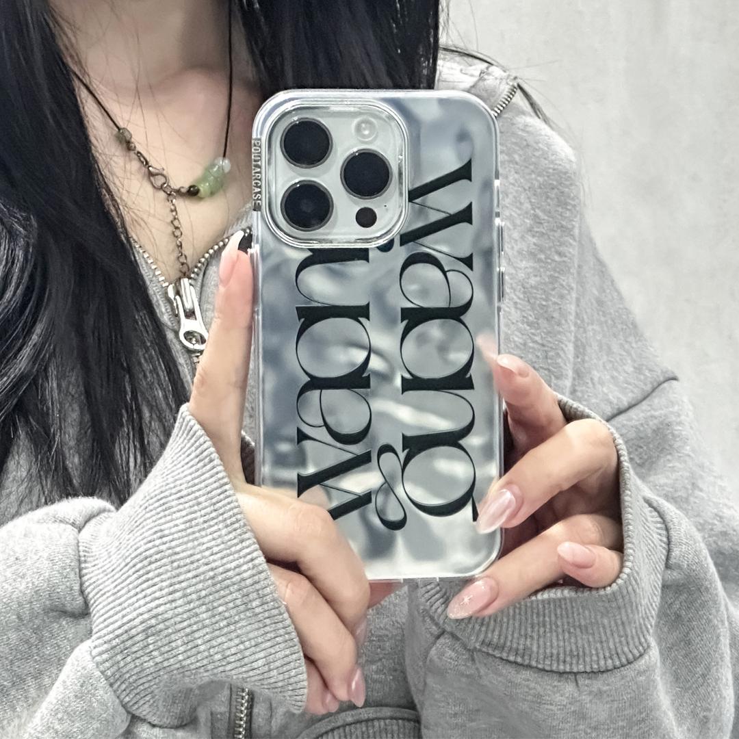 [당일출고💞추가금X]아이폰 케이스 블랙 레터링 실버 투명 젤리 카드 폰꾸 블랙 커플 졸업 생일 휴대폰 선물 여행 봄 코디 변색없는 풀커버 12 13 14 15 프로 미니 맥스