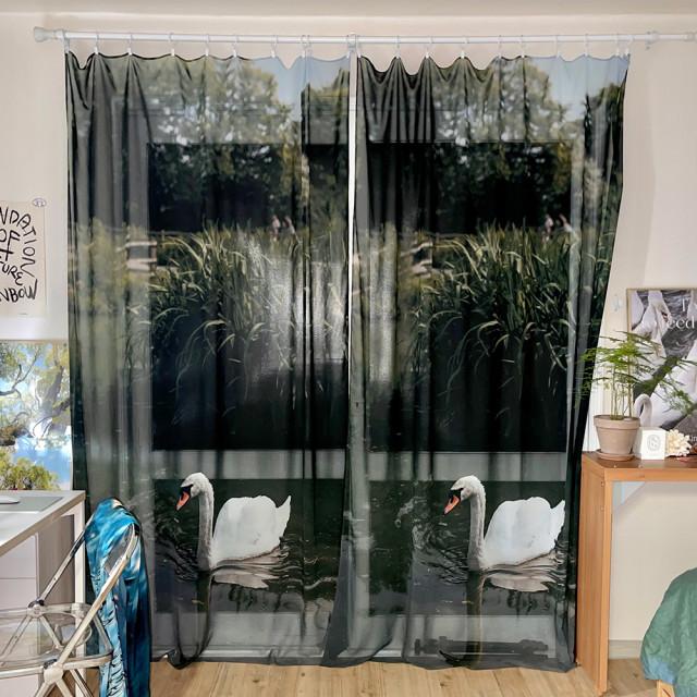 [흩] SwanLake Fabric 스완레이크 패브릭 커튼 [Long ver.] (집게형)