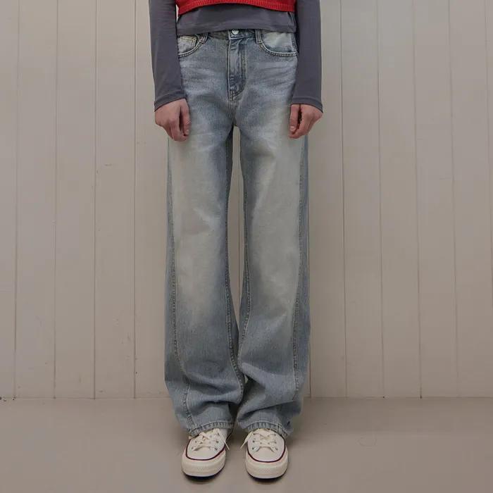[10차 리오더] DOUBLE STITCH LONG WIDE DENIM PANTS