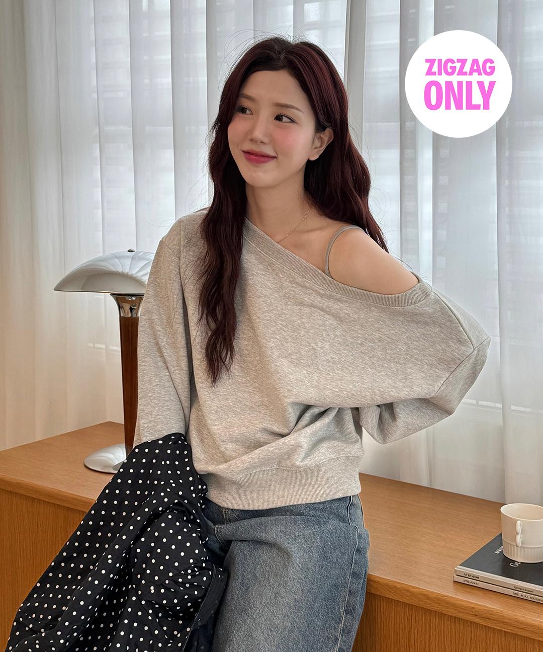 스파오 [아가리어터 PICK💖] 오프숄더 스웨트셔츠_SPMWG23G01