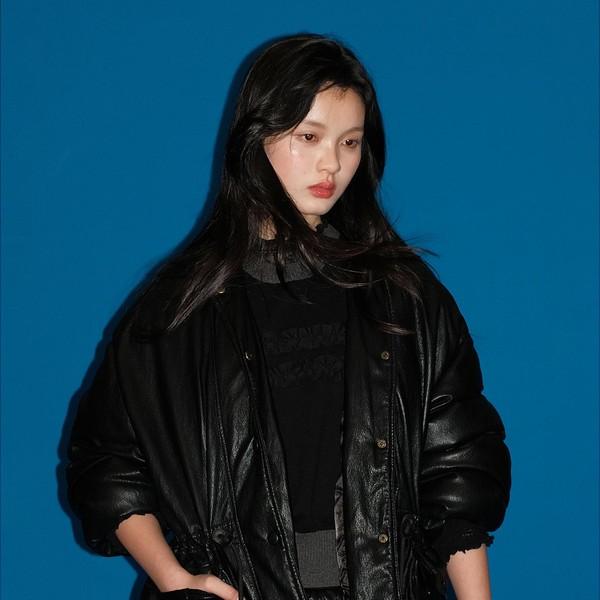 Moromoro 90 white duck down windproof warm leather jacket