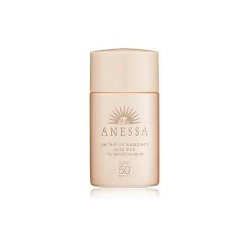 ANESSA (아네사) 아네사 퍼펙트 UV 마일드 밀크 미니 선크림 SPF50+/PA+++ 20mL 무향료 20ml (x1), 20ml, 1개 - 선블록/선크림/선로션 | 쿠팡