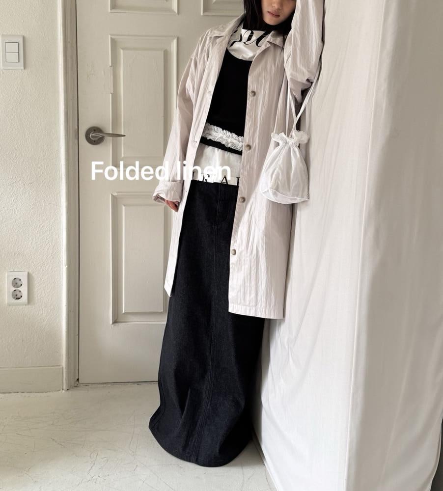 Neuadult 노이어덜트 느와 데님 스커트 흑청 워싱 맥시 롱 스커트(S/M)