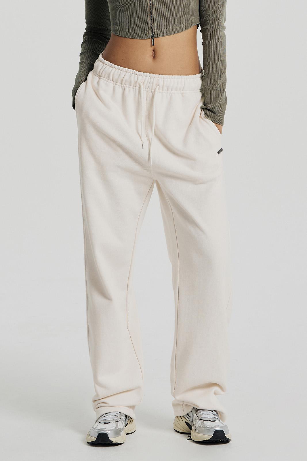 우먼스 슬림 스트레이트 스웨트 팬츠 (Bone)