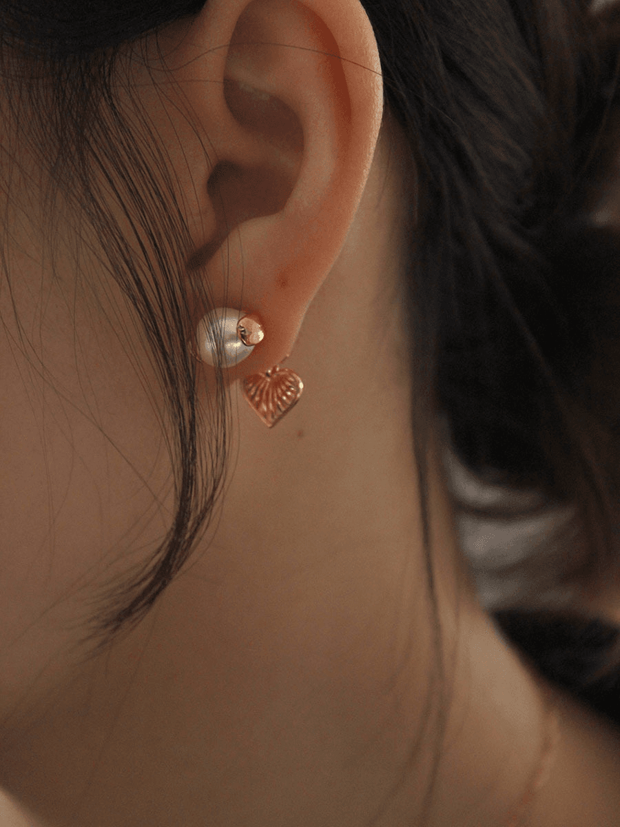 heart-te 18K earring