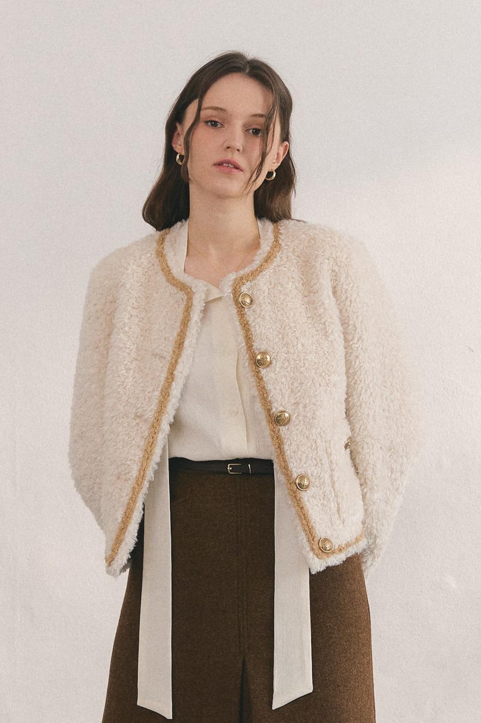 트위드 덤블 자켓 [아이보리]